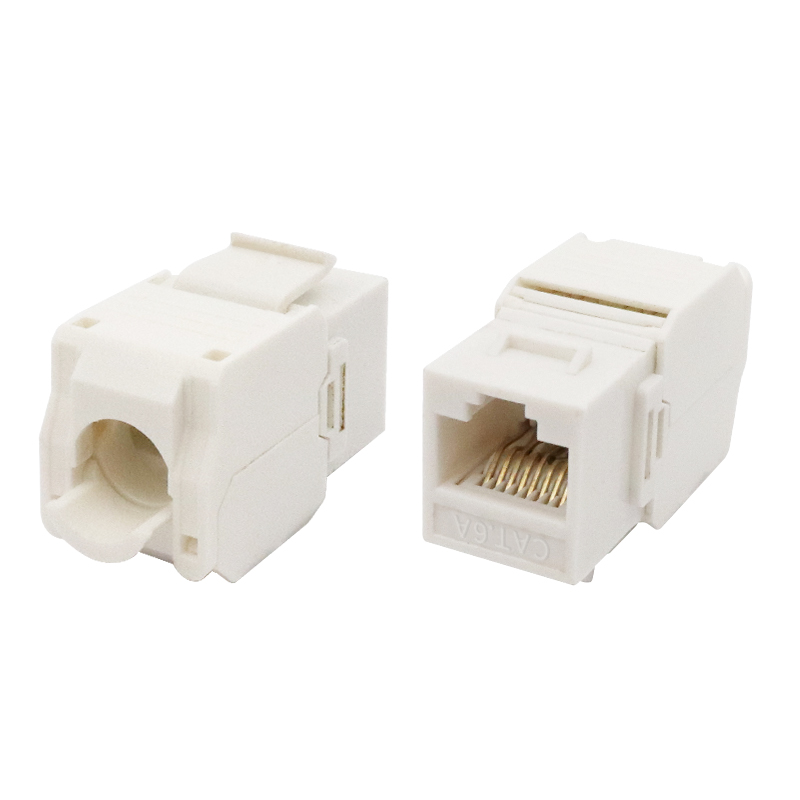 CAT6A UNSELDED 180 ডিগ্রি টোললেস কীস্টোন জ্যাক